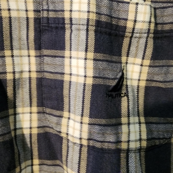 Nautica Sleepwear Plaid Button-Front Shirt - Size: XL - Picture 3 of 5